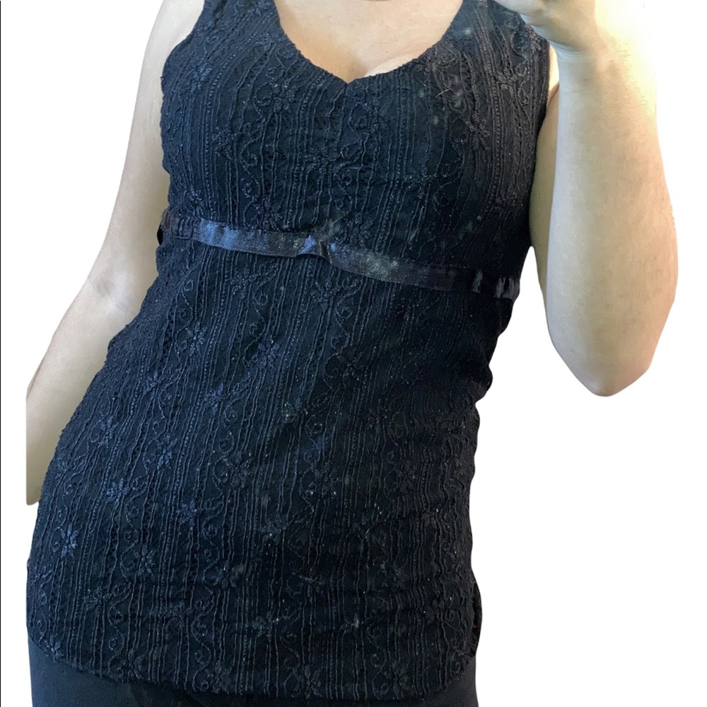 Vintage Y2K Teenie Weenie Black lace Tank top blouse